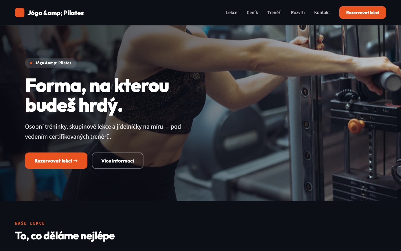 Náhled šablony — Jóga & Pilates (Fitness)