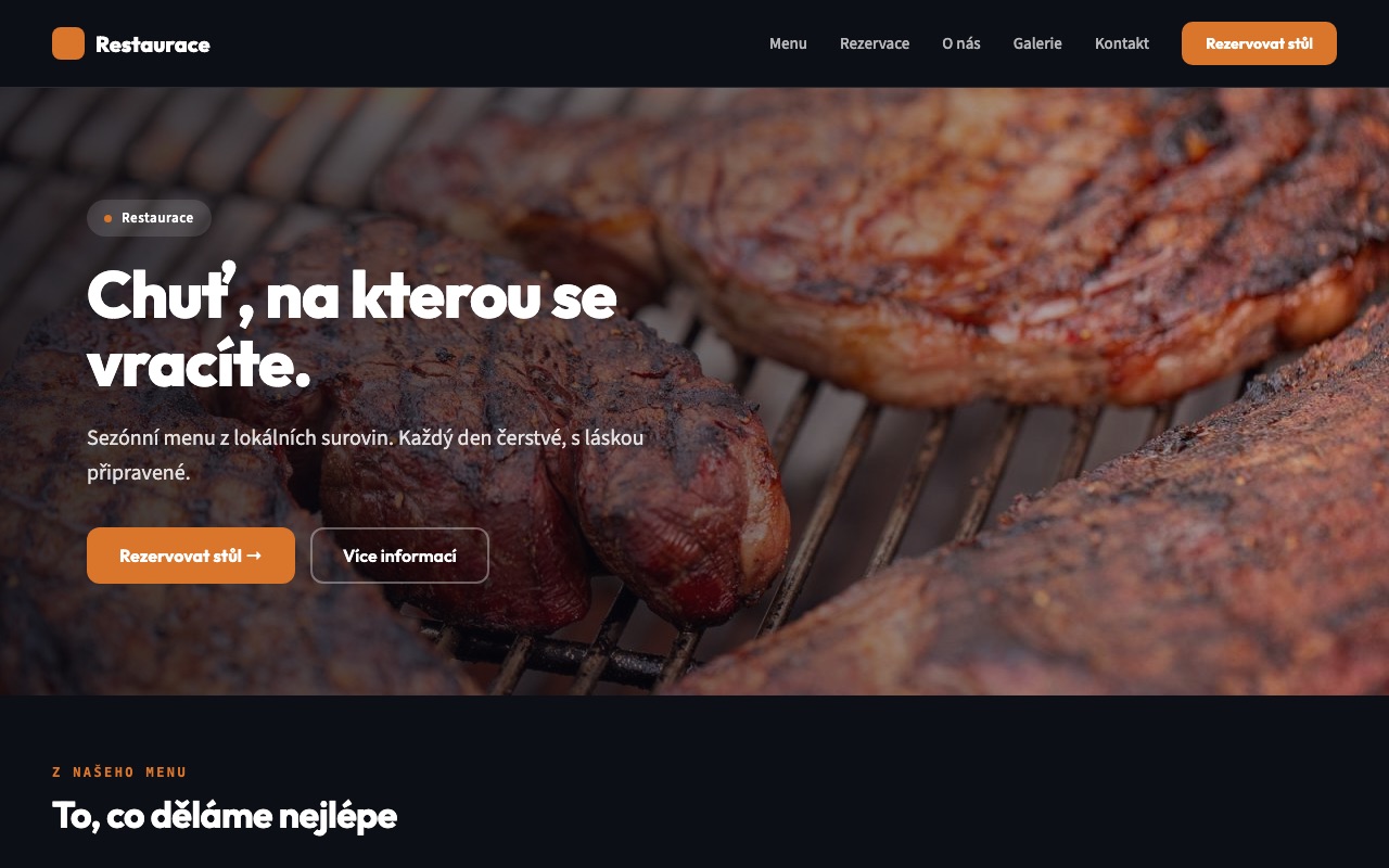 Náhled vzoru — Restaurace &amp; Kavárny