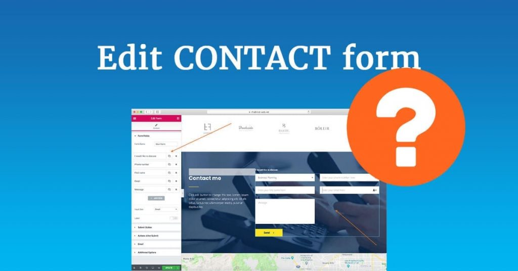 Edit contact form on your website