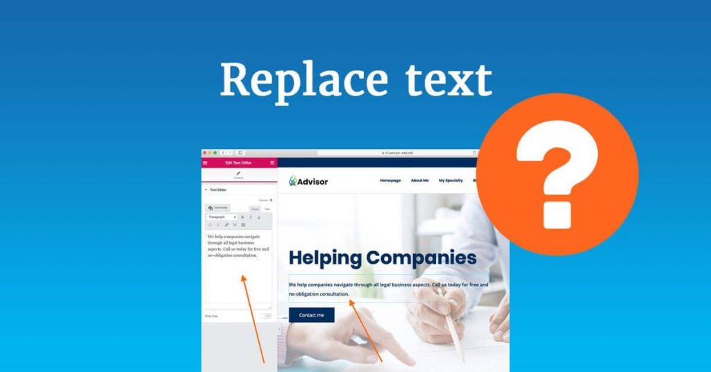 How to replace text on your website