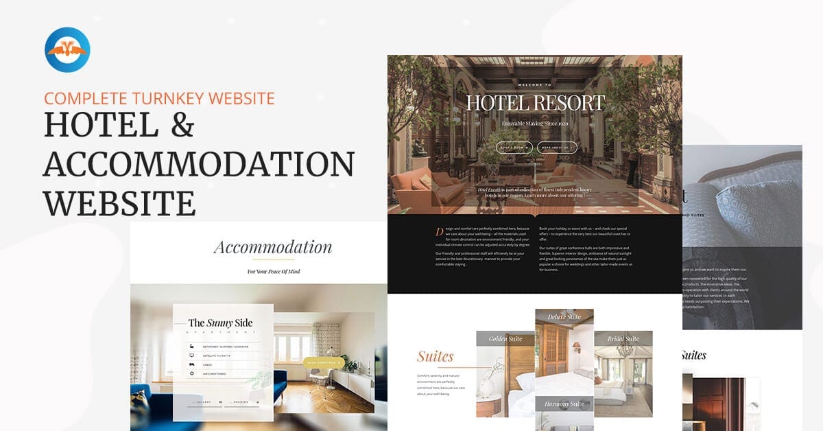 Kompletní webová stránka pro Hotely a ubytování