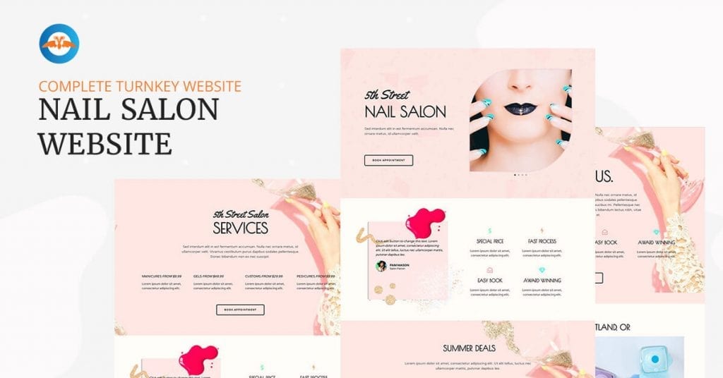 Complate turnkey Nail Salon website