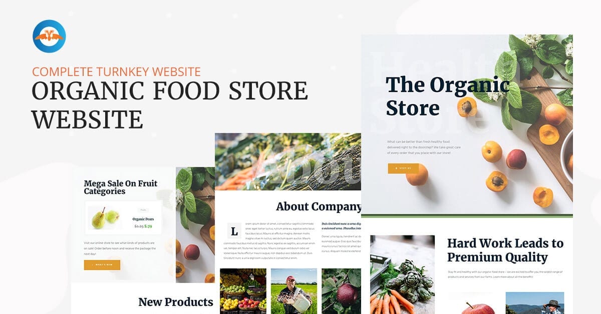 Organic food store website - complete ready made turnkey website