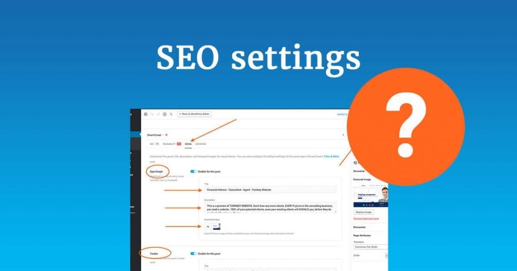 Edit SEO settings for pages and posts in WordPress