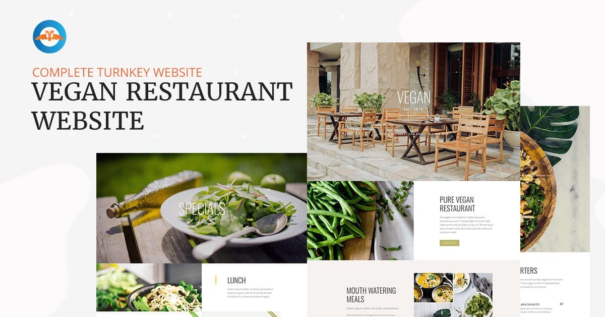 Complete turnkey vegan restaurant website