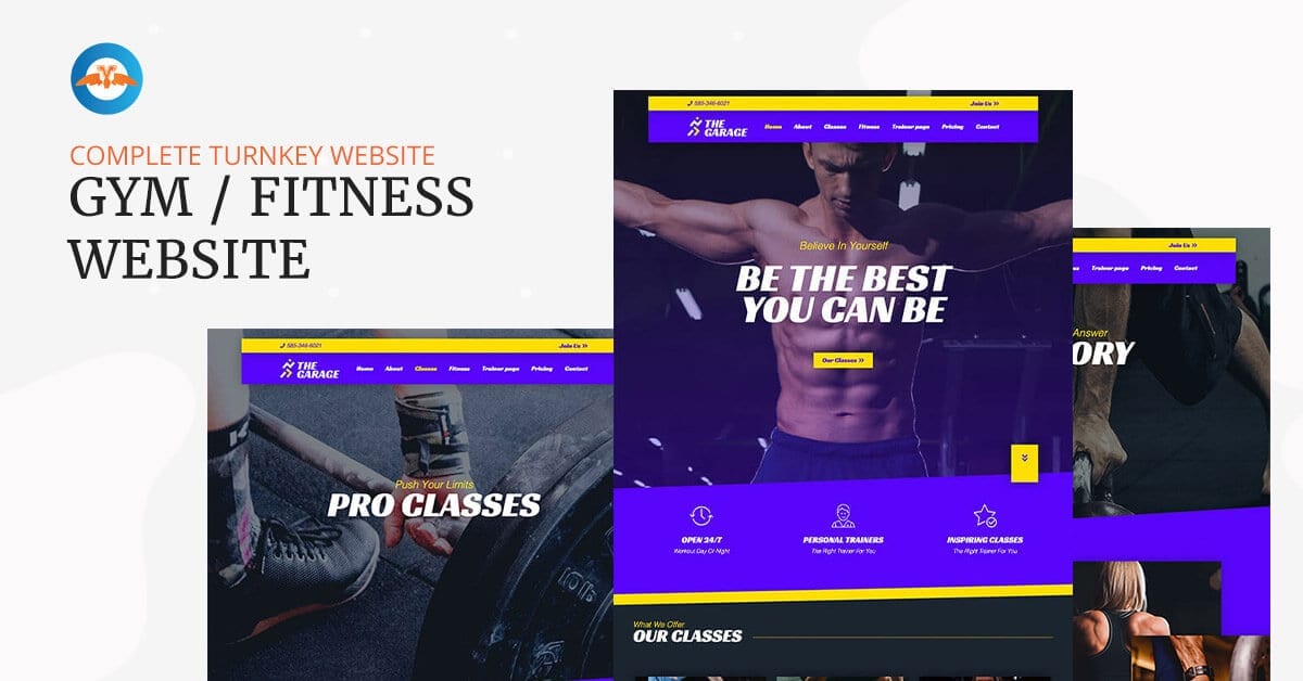 Kompletní webová stránka pro Fitness centrum
