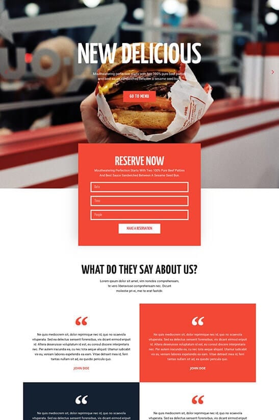 Restaurant website template - home page 4
